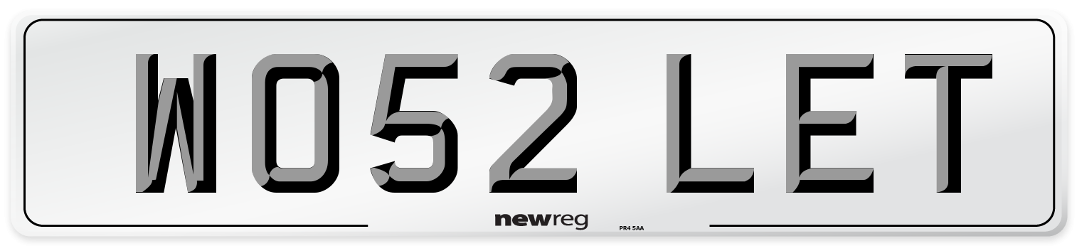 WO52 LET Number Plate from New Reg